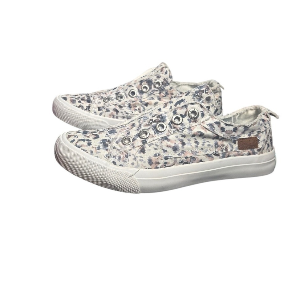 Blowfish Malibu Marley Sneakers Womens 8 Grey Leopard Distressed Slip On